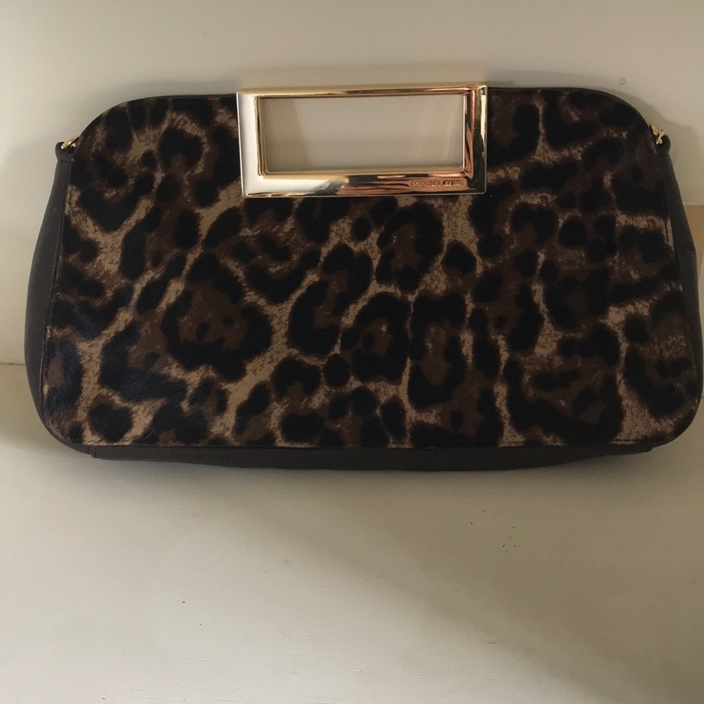 Michael Kors Leopard Berkeley Calf Hair Clutch